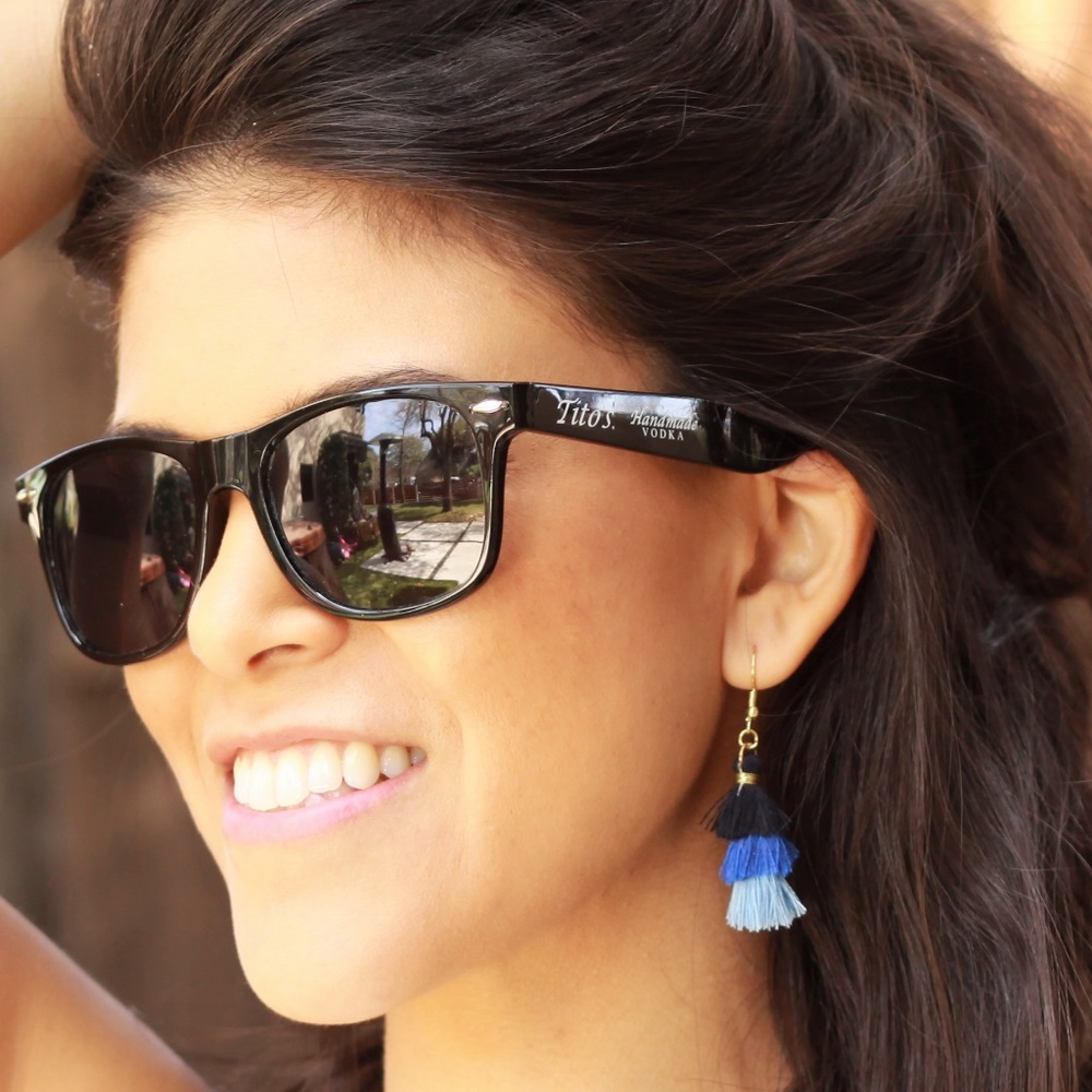 Blue ombre tassel earings